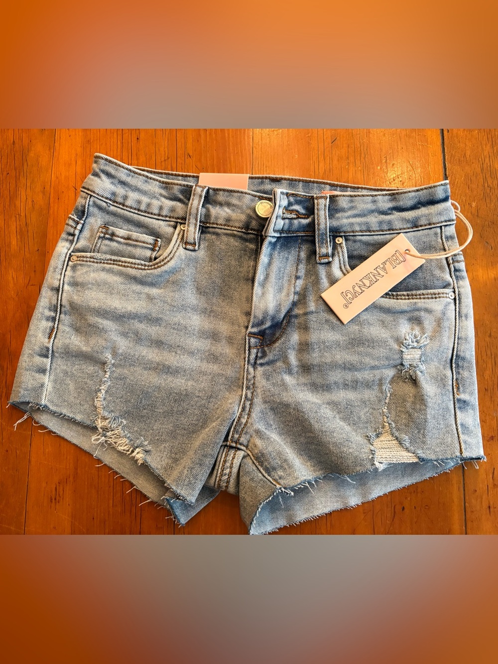 BLANK NYC Distressed Light Blue Denim Women’s Shorts